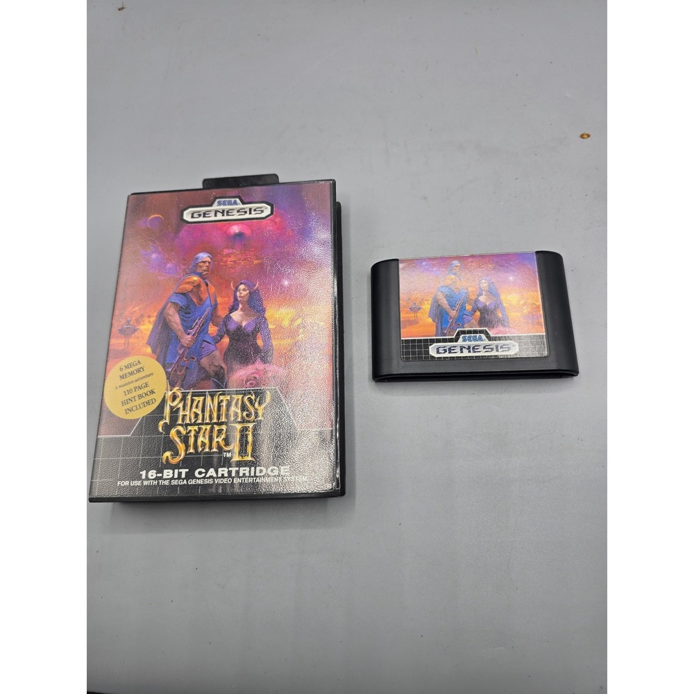 Phantasy Star II Sega Genesis 16-Bit Cartridge with Case RPG Retro No Manual